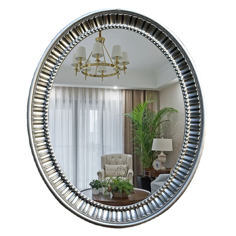 Vintage Products Mirror Living Room Light Aesthetic Wall Art Bedroom School Round Makeup Mirror Modern Hogar Nordic Decorations