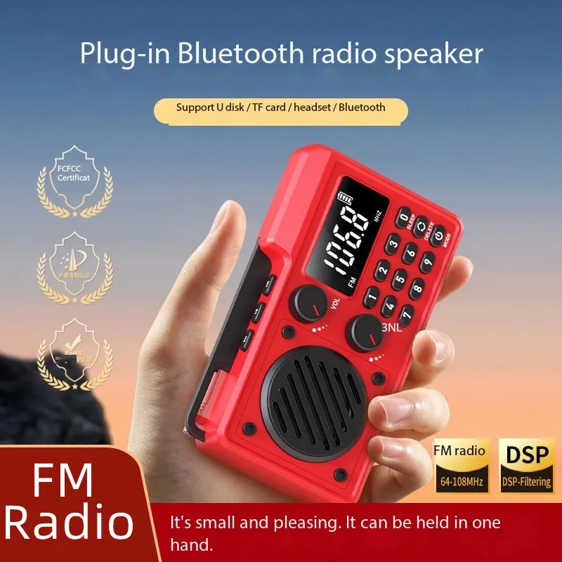 

Multifunctional All-band Radio Can Be Inserted with TF Card U Disk Bluetooth Speakers Mini Portable MP3 Walkman Music Center