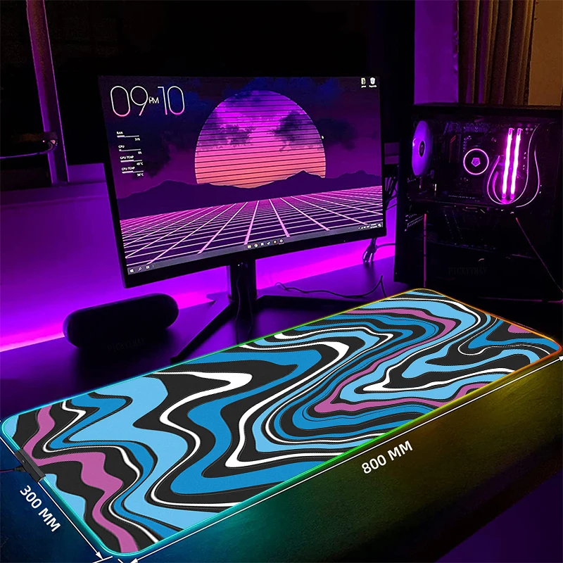 Large RGB Mouse Mat Strata Gamer Mousepads LED Gaming Mousepad Big Luminous Desk Pad Desk Mats Backlit Mouse Pads 