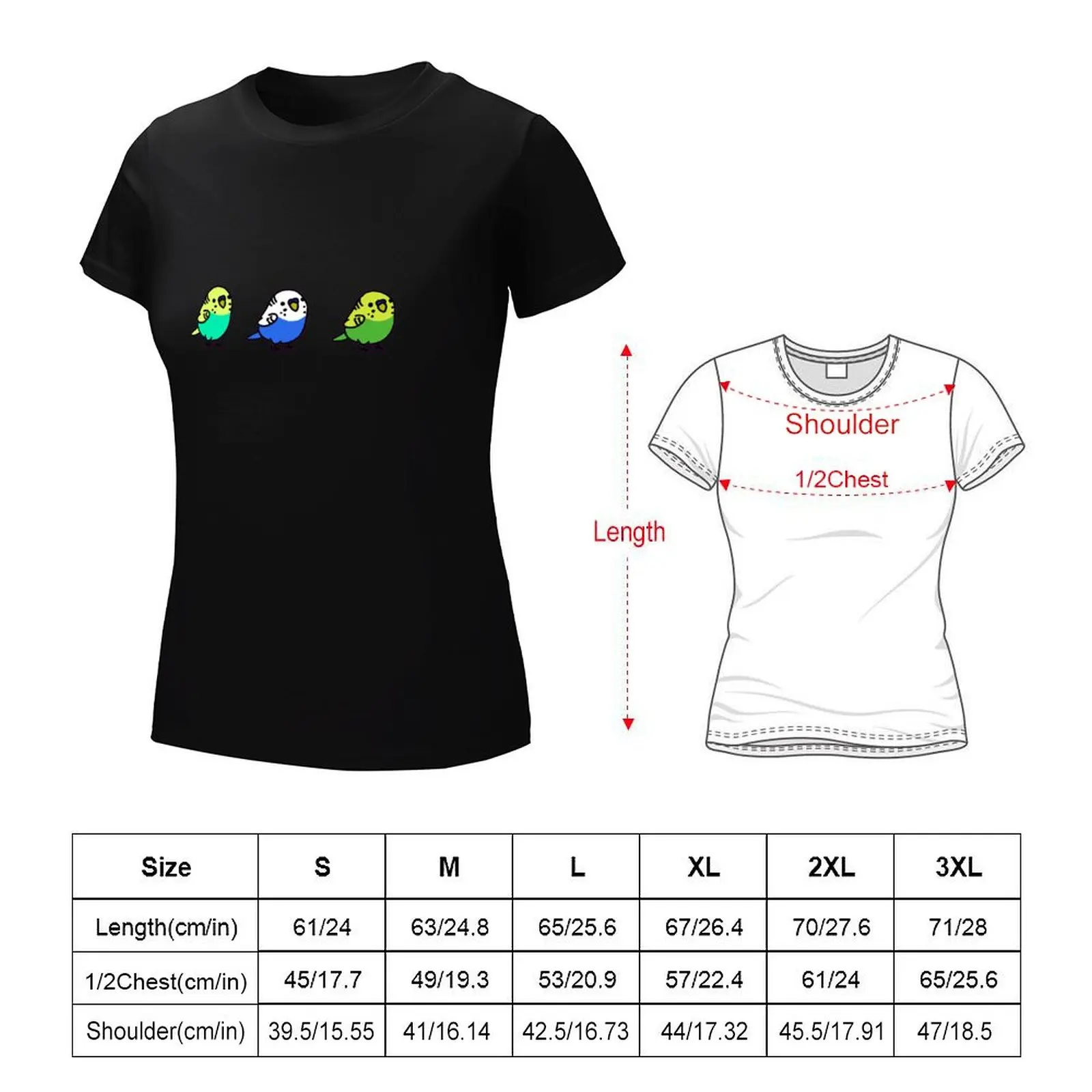 T-shirt graphique perruche pour femmes, t-shirts hiphélicoptère, vêtements esthétiques