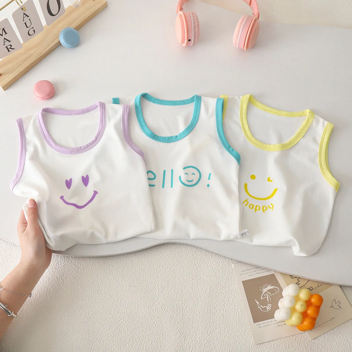 Fashion Children Sleeveless T-shirts for Girl Cute Animals Baby Boy Graphic Tee Cotton Vest Tops Kids Summer Clothes