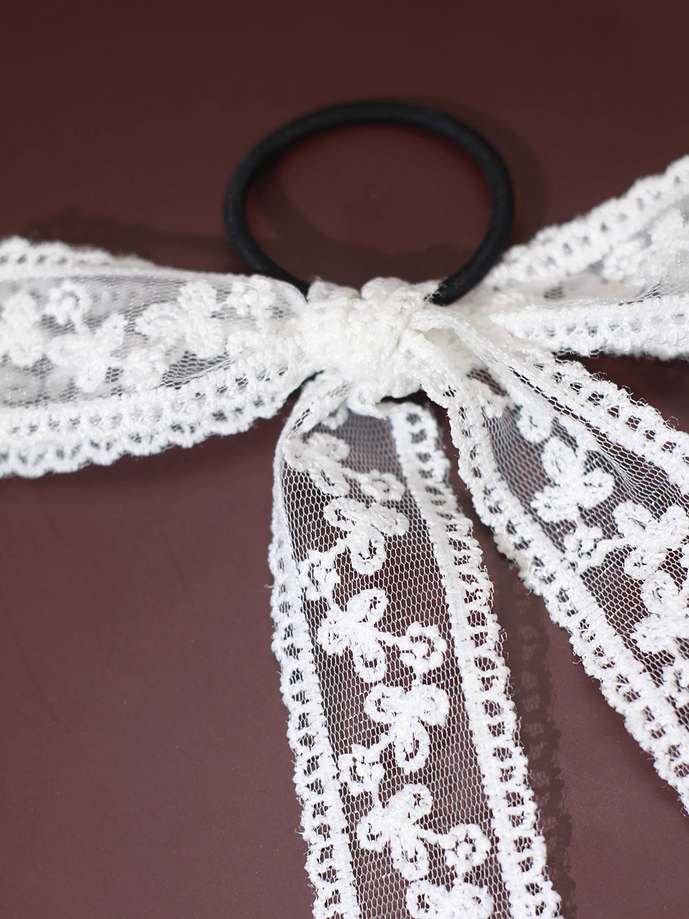 Wit Kant Zoete Strik Knoop Lint Borduren Haarboog Scrunchies Voor Vrouwen Meisjes Elastische Haarband Vrouwelijke Haaraccessoires