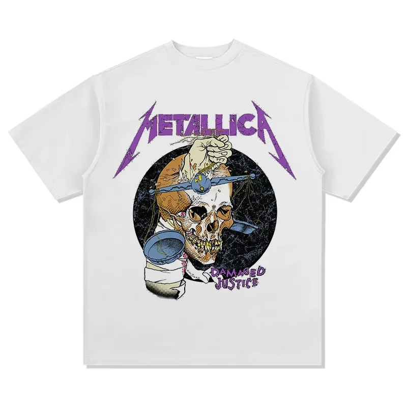 Cross Border NIRVANA Metallica European and American Rock High Street Printed New T-shirt Men's and Women's Casual T-shirt