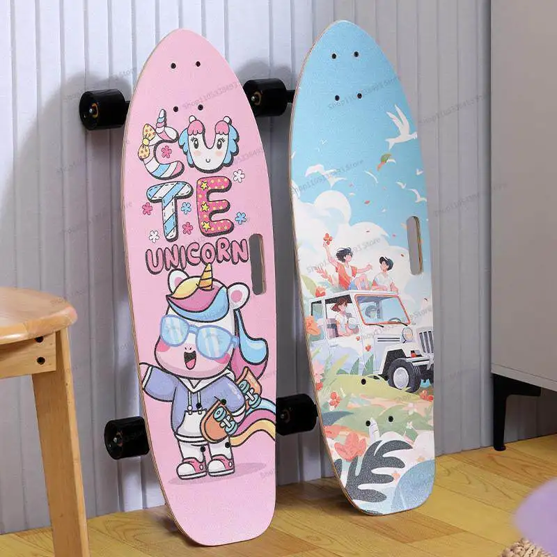 For Land Surfboard, Kids Skateboard Boys and Girls Beginners Free Pedal