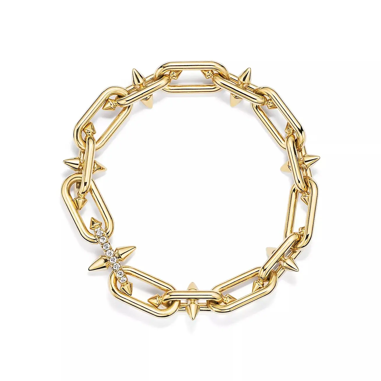 Buckle bracelet, gold inlaid with diamonds, luxurious high-end European and American fashion jewelry