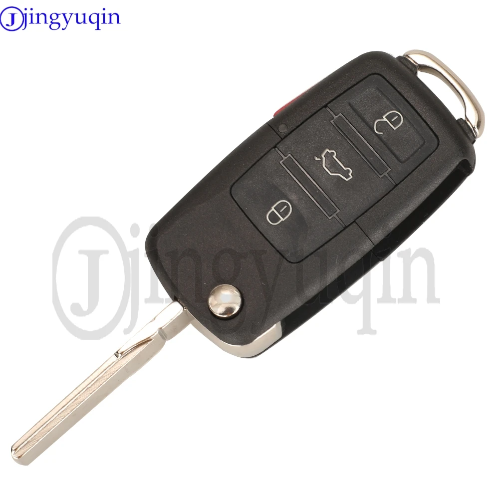 Jingyuqin 4 Buttons 1K0959753P 315MHZ ID48 chip Flip Key Remote Control For VOLKSWAGEN VW GOLF EOS GTI Rabbit JETTA Car Fob view 4