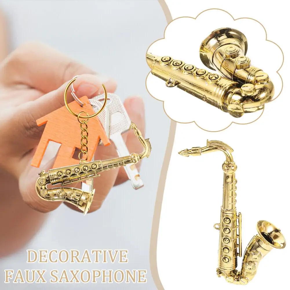 Instrument Musical Model Saxophone Miniature DIY Handicraft Accessories Ornaments Model Decorative Instrument Pendants A8L4