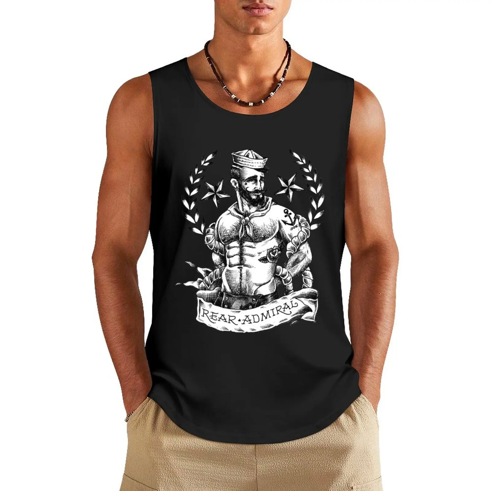 Rear Admiral Tank Top gym clothes man clothing men Fitness men clothing Men's t-shirt