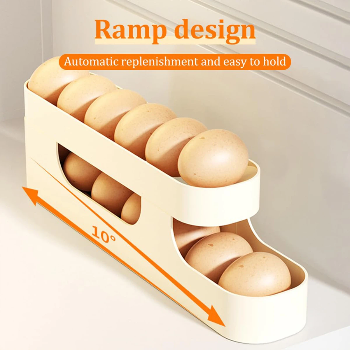 

2/3/4 Layers Portable Automatic Rolling Egg Holder Rack Large Capacity Fridge Egg Storage Box Kitchen Refrigerator Egg Dispenser