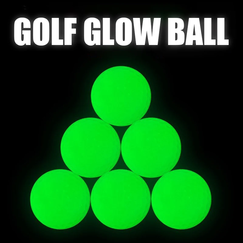 5pcs Glow Golf Balls For Night Sports Tournament Fluorescent Glowing In The Dark Golf Ball Long Lasting Bright Luminous Balls