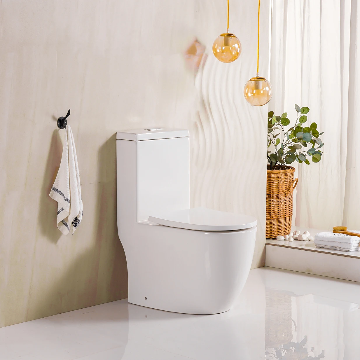 New Design High Quality Floor Mounted One Piece Toilet Bowl, Washdown Flush WC