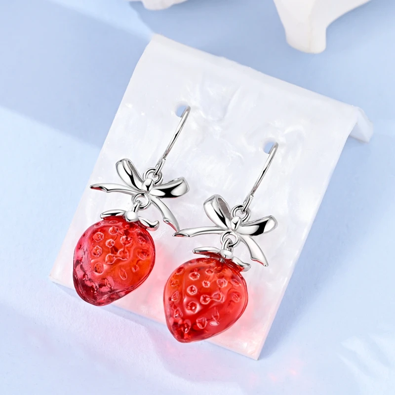 2024 New 925 Sterling Silver Sparkling Pink Bow Stud Earrings & Pavé Dangle Hoop Earrings For Girl Sweet Romantic Jewelry Gift