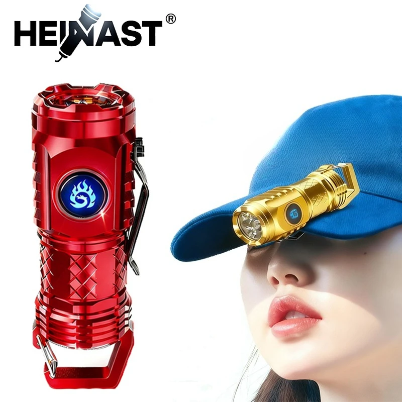High Strong Power LED Flashlight Built-in Battery Type-C Rechargeable with Pen Clip Torch Outdoor Camping Emergency Lantern