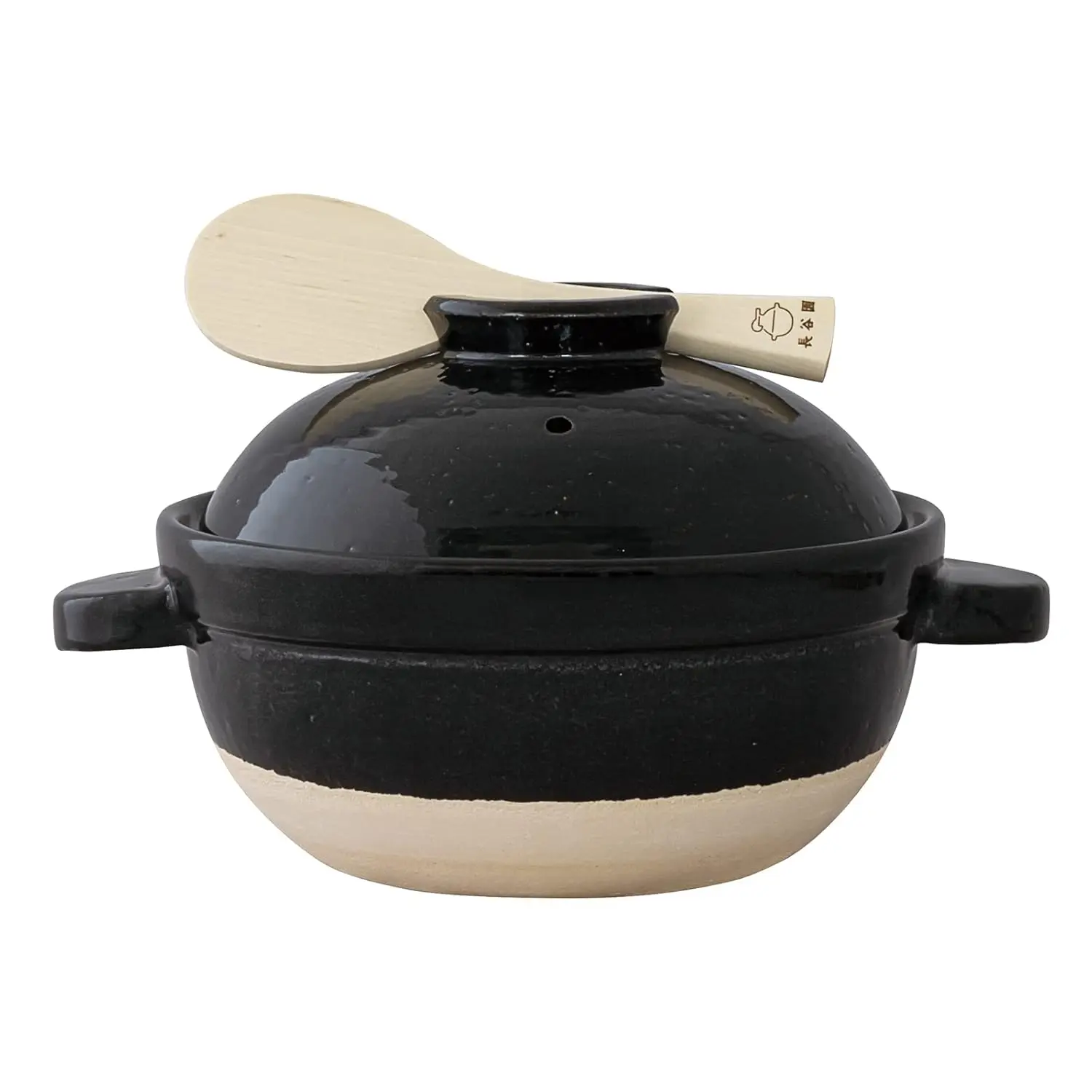 Olla de terraza Hase-en Kamado-san para 2 arroz cocinero, hecha en Japón (con cuchara de arroz, receta) de 8,5 pulgadas de diámetro