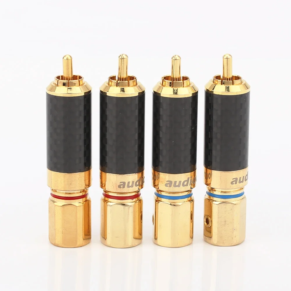 CF610G Audiocrast 24K مطلية بالذهب RCA لحام موصل HIFI RCA التوصيل لتقوم بها بنفسك كابل التناظرية