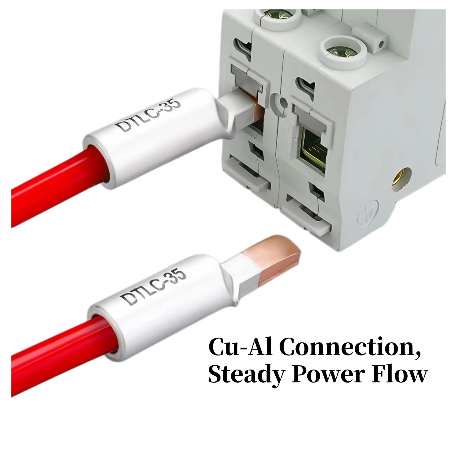 Copper Aluminum Terminal Pin C45 10/16/25/35/50 Crimp Terminal Wire Connector for Mini Circuit Breaker Cable Bare Lugs 10PCS