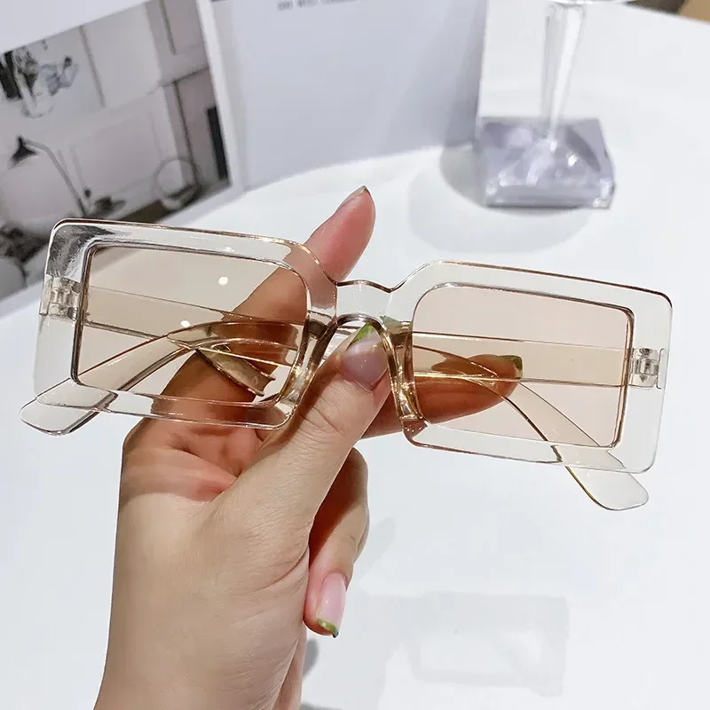 Nuevas Gafas de Sol de Marco Pequeño para Mujer, Gafas de Sol Cuadradas de Color Jelly a la Moda, Gafas de Sol para Viajes al Aire Libre, Protección UV400
