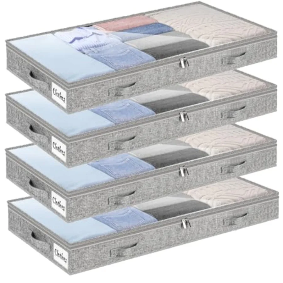 

Low Profile Under Bed Storage Drawer Pack, Lightweight Underbed Clothes Storage Contaer Bs With NO STURCTURE, Shallow Storage B