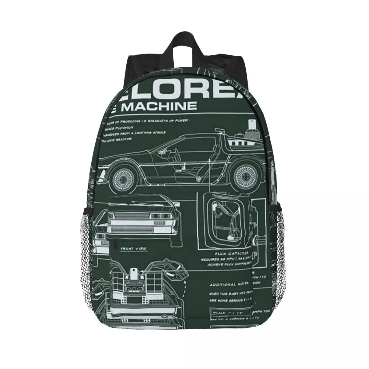 DeLorean Time Machine Back To The Future Backpack Hot Sale Daypack Boys Girls BookBag Shoulder Bags for Men Women School Bag