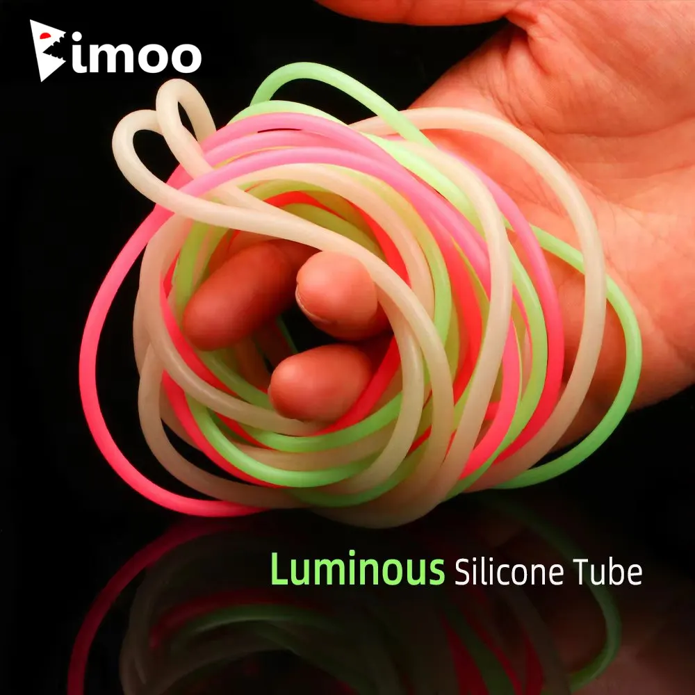 Bimoo 2M/Packung Weiche Silikon Leuchtende Angelröhre Leuchtröhre Angelhaken-Hülle Salzwasser-Angelrigs Jig-Köder Zubehör