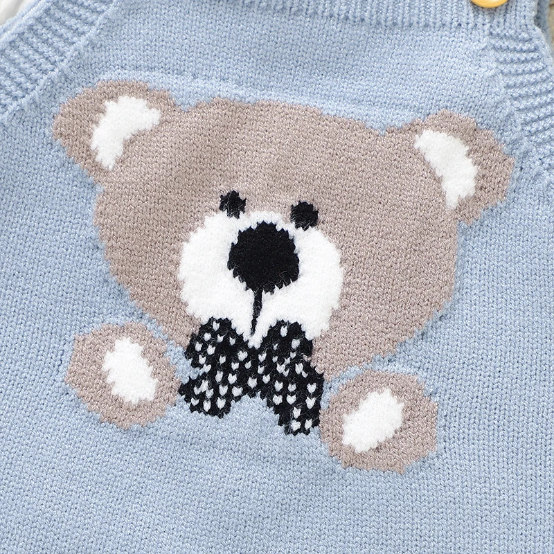 طفل أكمام السروال القصير خريف شتاء الدب محبوك الوليد الرضع بنين بنات منامة حللا وتتسابق قطعة واحدة ملابس أطفال 0-18 متر #5