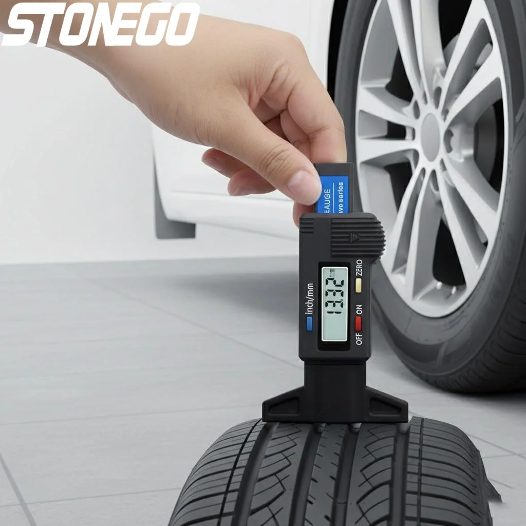 

Digital LCD Car Tire Tread Depth Gauge Large Measurement Tool Inch MM Wear Detection Automotive