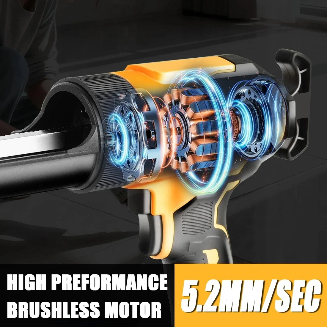 For DeWalt 20V Cordless Electric Caulking Gun 6-Speed for Doors Windows Glass Sealant Adhesive Glue Gun with LED Light Tool