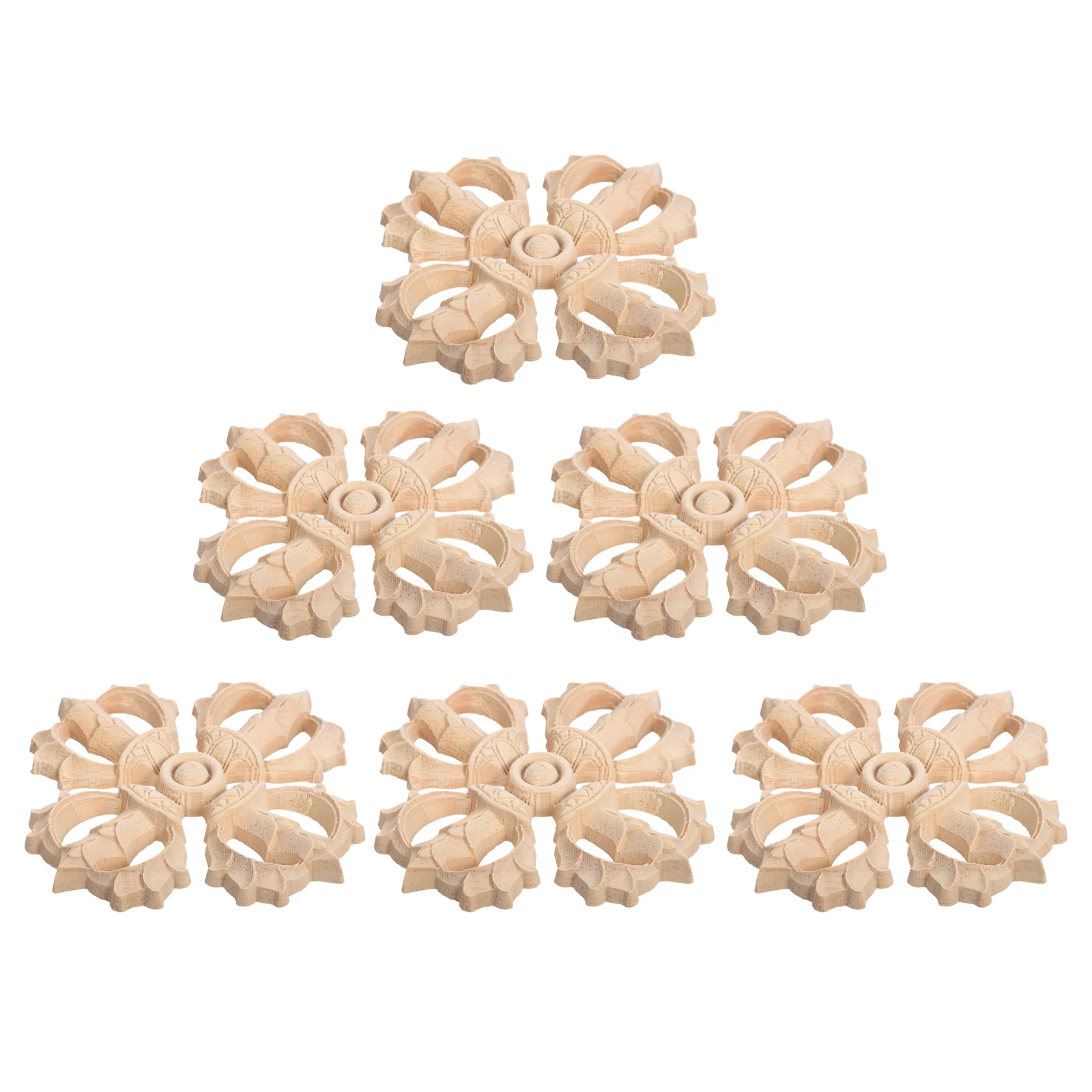 

6 Pcs European Wood Carving Decoration Carved Flower niture Corner Stickers Appliques Small Onlays Cabinet Trim