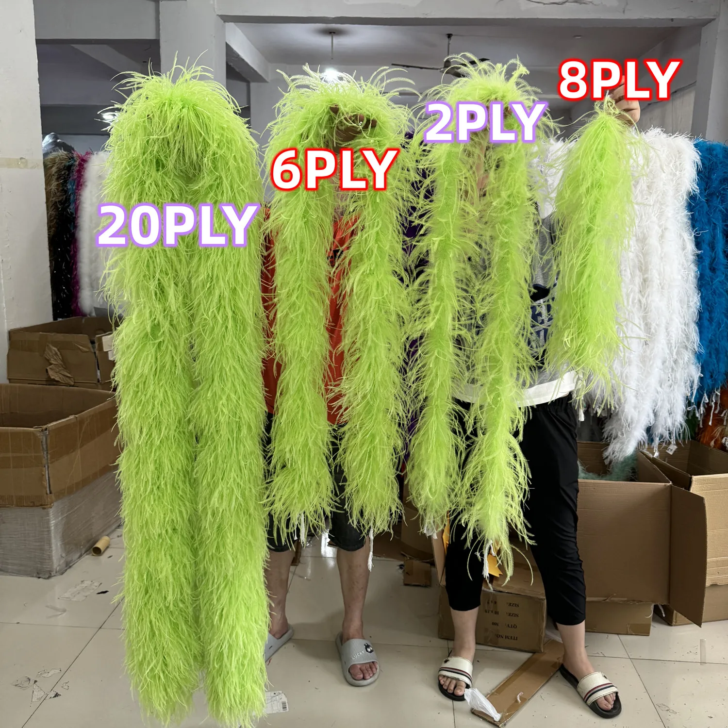 

2Meters Mint Green Ostrich Feather Boa 2Ply/6Ply/8Ply/10Ply/20Ply Customized Feathers Scarf Shawl Wedding Carnival Clothes Decor