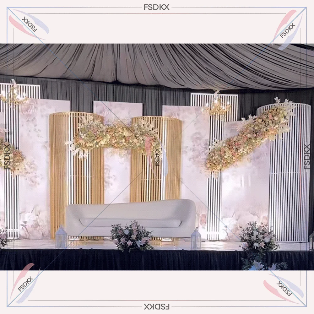 Beautiful Wedding Flower Pvc Panel Backdrop Design Large Stage Backdrop for Sale