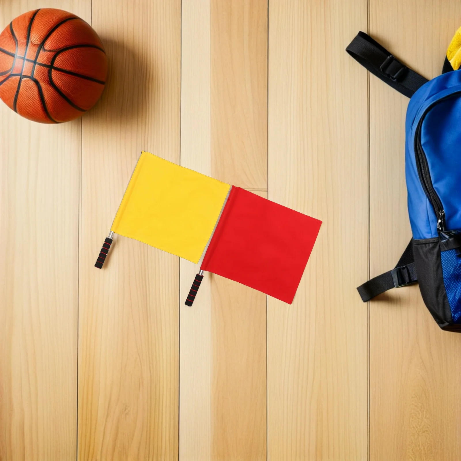 

2Pcs Signal Flags Brightly Colored Waving Signal Flags Non-Slip Handle for Race Conducting Match Judging School Sports Events