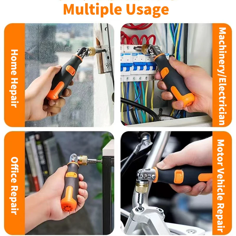 10 in 1 Ratcheting Screwdriver Multi-function Ratchet Screwdriver Set Angle Variable 0-180 Degrees  1/4 Inch Hex Interface