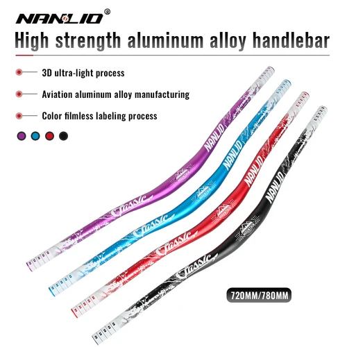 Imagen 2 del producto Nanlio Manillar elevador MTB colorido de 31,8 mm – Barra de golondrina grande de 720/780 mm, aleación de aluminio liviana para bicicletas de montaña y de carretera