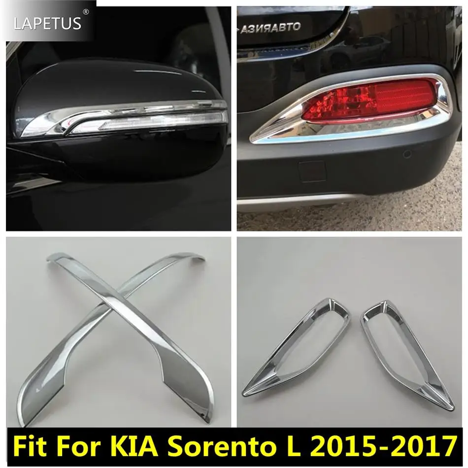 

Rear Bumper Fog Lamps Lights / Door Rearview Mirror Strip Decor Cover Trim For KIA Sorento L 2015 - 2017 Car Chrome Accessories