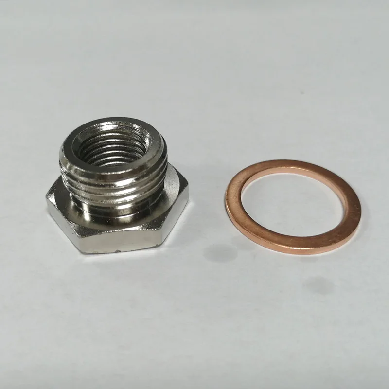 M18x1.5 to M12x1.25 O2 Sensor Adapter with Copper Washer, Universal Exhaust Bung Reducer for Car & Motorcycle