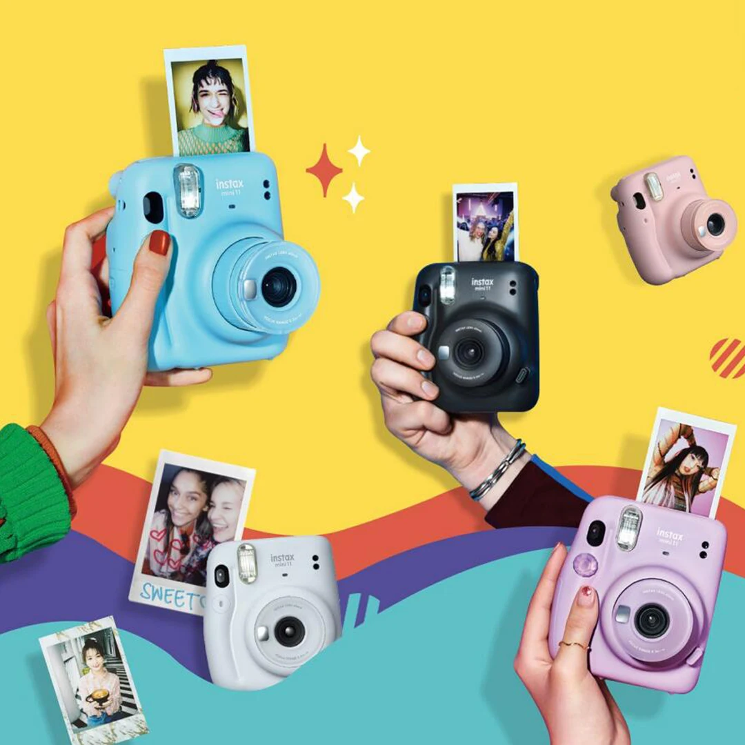 Imagem -05 - Original Nova Fujifilm Instax Mini 11 Câmera Instantânea Blush Rosa Céu Azul Carvão Vegetal Cinza Gelo Branco Lilás Roxo Cores