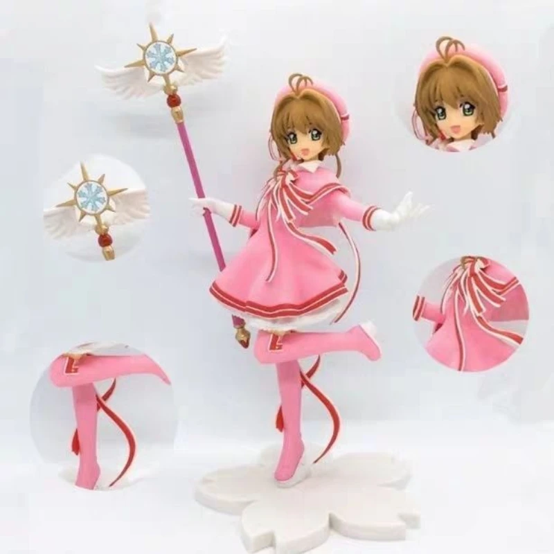 Original Sega Action Figure Cardcaptor Sakura Kinomoto Sakura Kawaii 22cm Pvc Anime Figure Collection Model Room Decor Gift