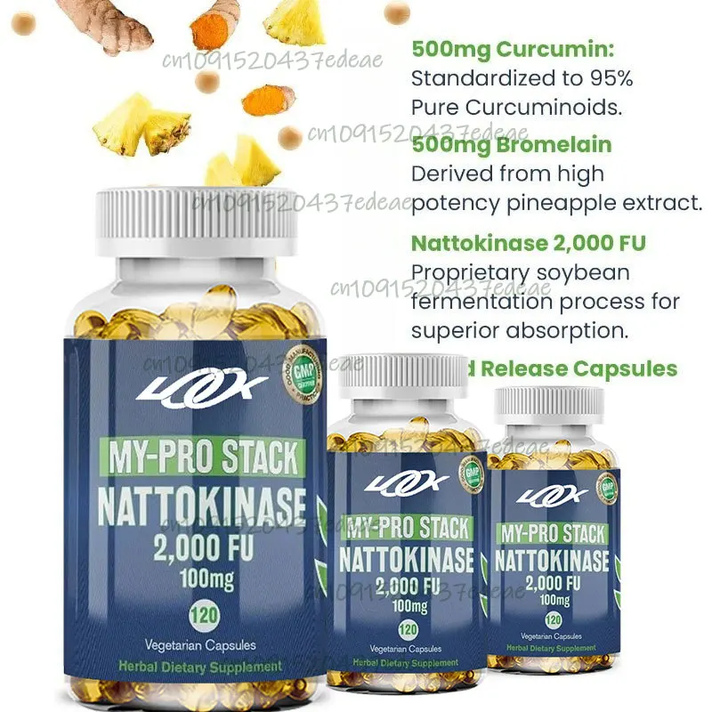 

Nattokinase 2000 FU 100 мг, Bromelain 500 мг, Куркумин 500 мг, Брамфоэль Куркумин Nattokinase