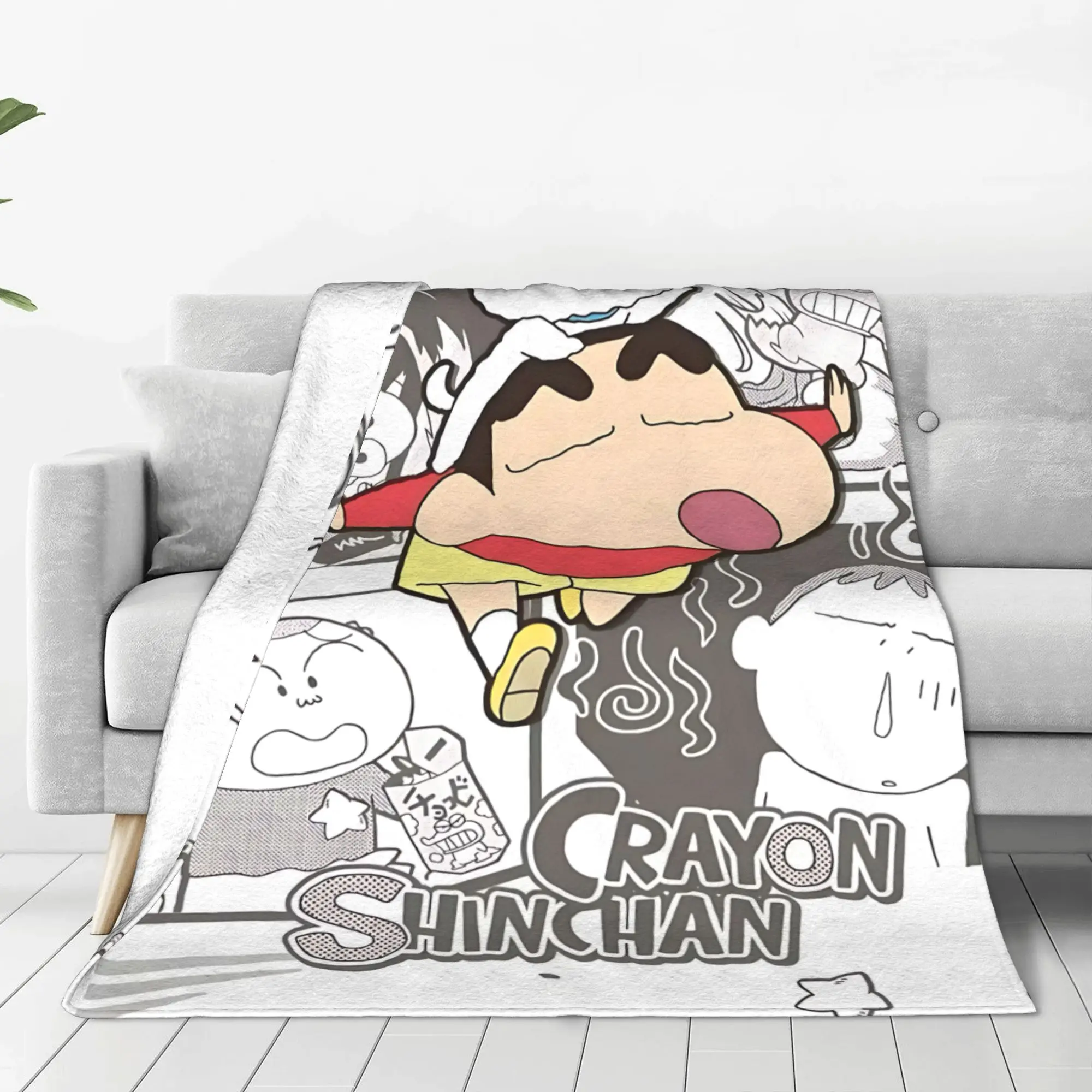 1PC Crayon Shin chan‌s  Winter Blankets for Adults Bedding Home Interior Sofa Knee