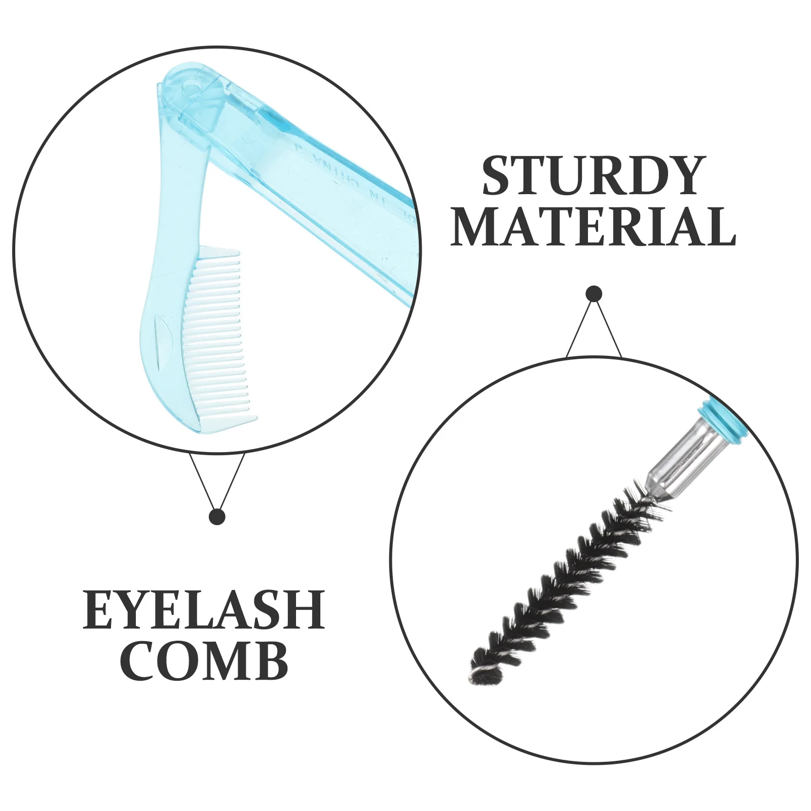 Dual Head Opvouwbare Wimper Kam Blauwe Spiraal Brow Brush 2-In-1 Mascara Separator Tool Voor Wimper verzorging Wenkbrauw Vormgeven