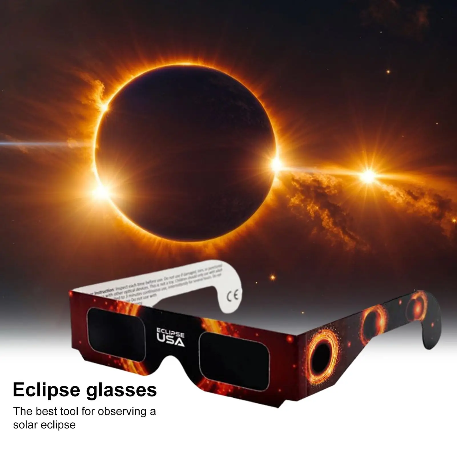 10 Pack Solar Eclipse Glasses Solar Eclipse Observation Glasses Solar Eclipse Viewing ISO Certified,Bonus Photo Filter Lens