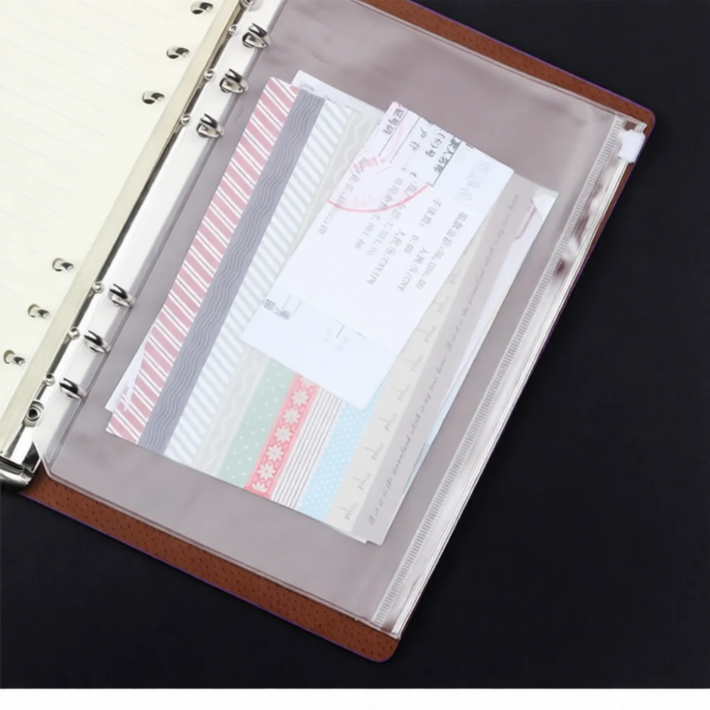 Planner Weekly Budget - 6-Loch-Ordner-Einlagebeutel aus klarem PVC mit Reißverschluss,