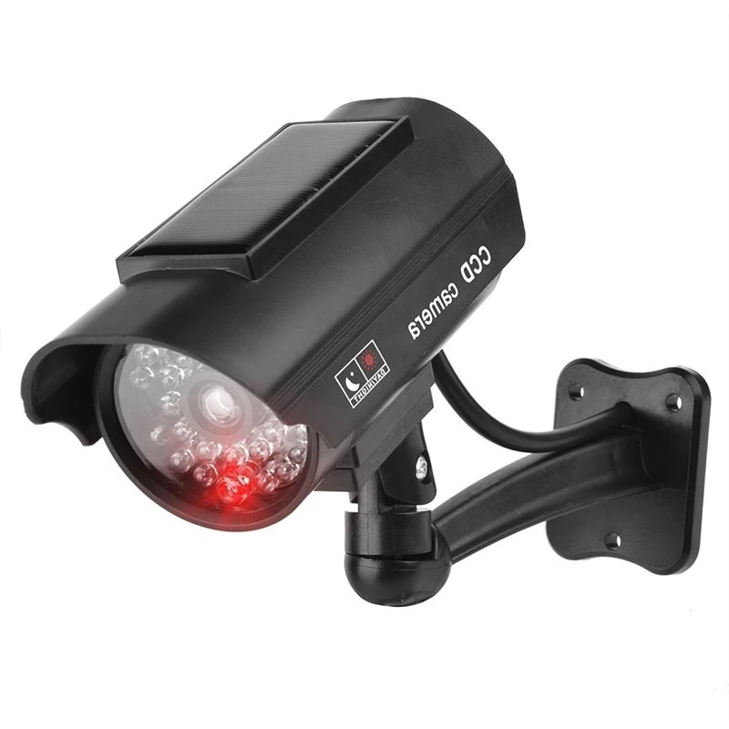 M01K For Flashing Red LED Light Dummy CCTV Camera Weatherproof Fake Surveillance Security System Indoor/Outdoor Use