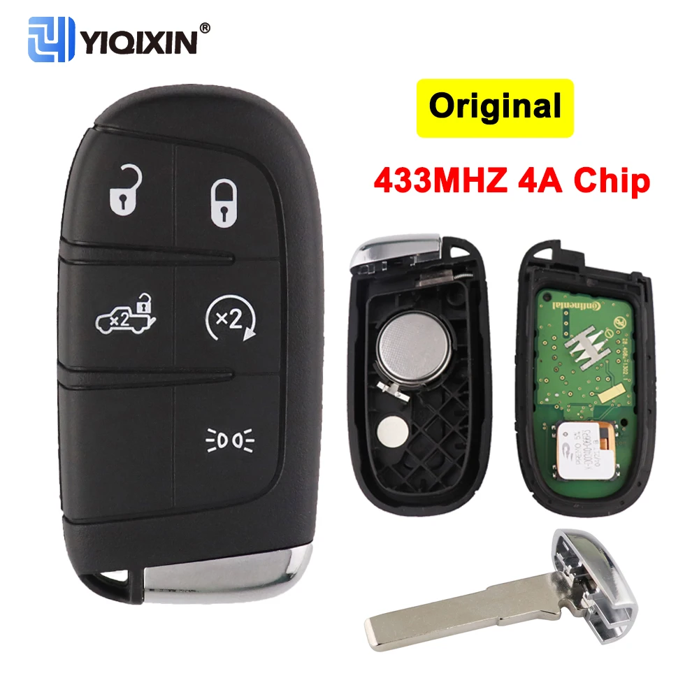 

YIQIXIN 5 Buttons Original Remote Control Car Key 433MHz For Fiat 500 500L 500X 2016 2017 2018 2019 4A Chip M3N-40821302 Keyless