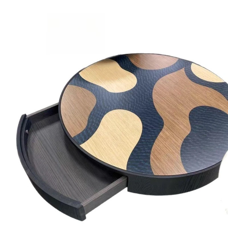 

Round coffee table antique combination designer household small apartment high-end living room modern art Italian style