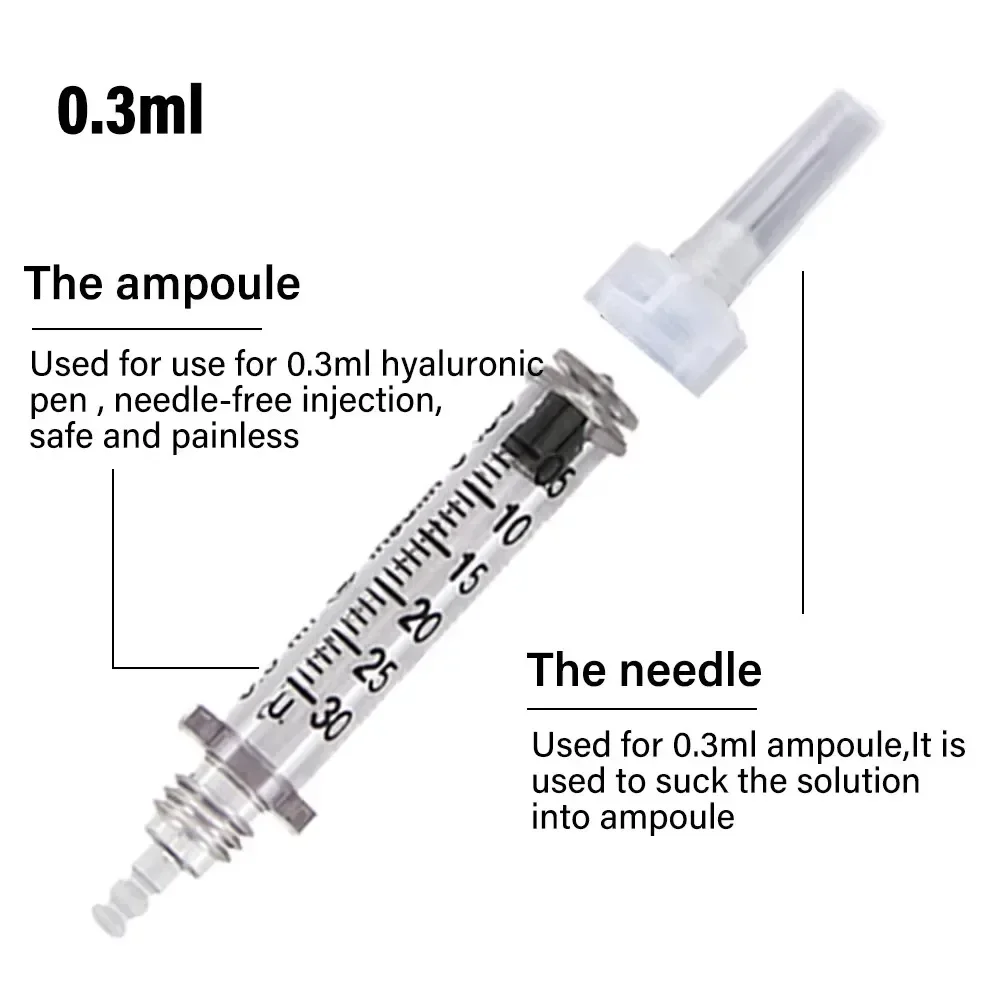 0.5ml/0.3ml Disposable Syringe Ampoule Head Needles Sterile Package No Needle Lip Filler Syringes For Hyaluro