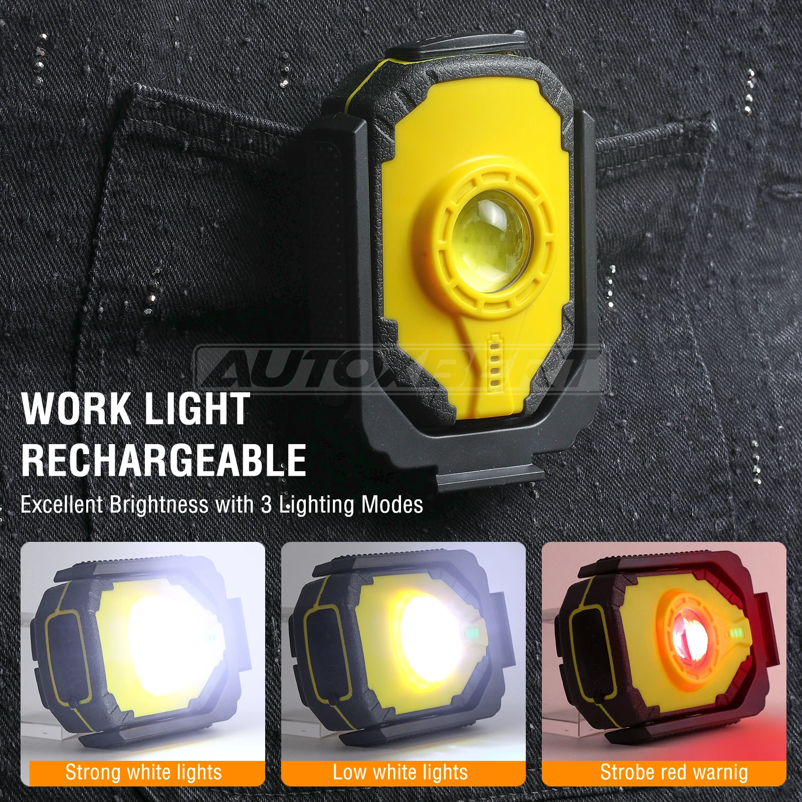 LED Work Light Magnetic Clip-On & Hanging Hook Flashlight Emergency Torch Car Repair Inspection Lamp Mechanic Light Rechargeable