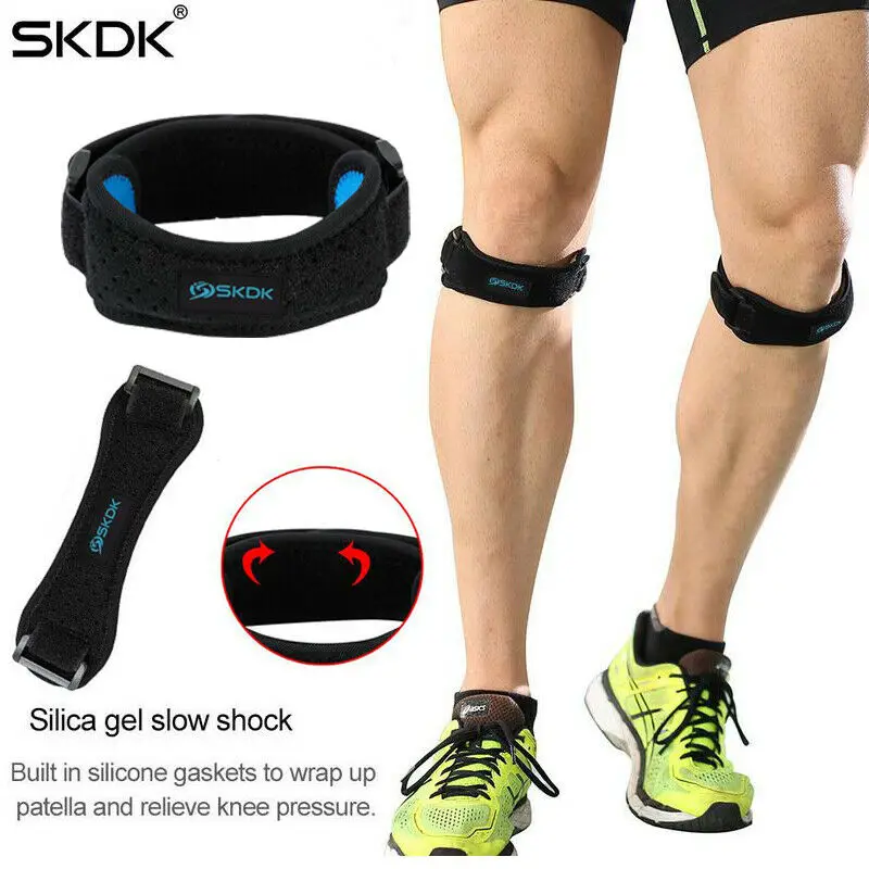 Patella Knee Strap Adjustable Knee Brace Patellar Tendon Stabilizer Support Band for Soccer Basketball Running Jumper Gym Squat