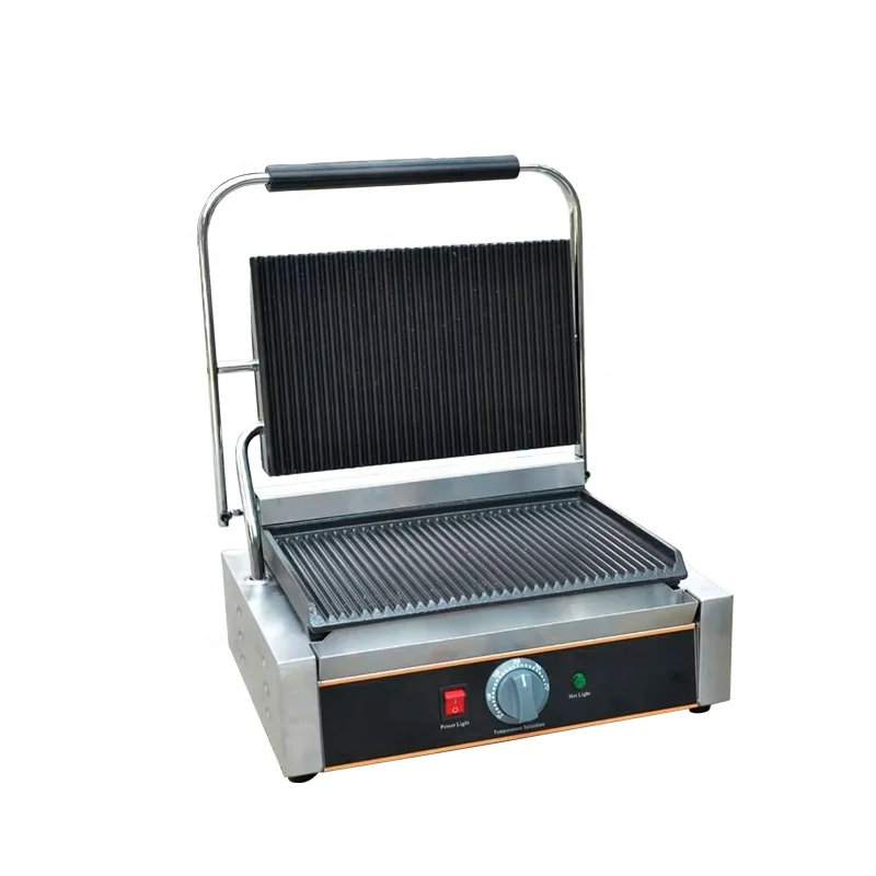 Commercial Sandwich Panini Press Machine Electric Grooved Contact Grill Heating Uniformity Restaurant Hotel Use Bakery  Maker