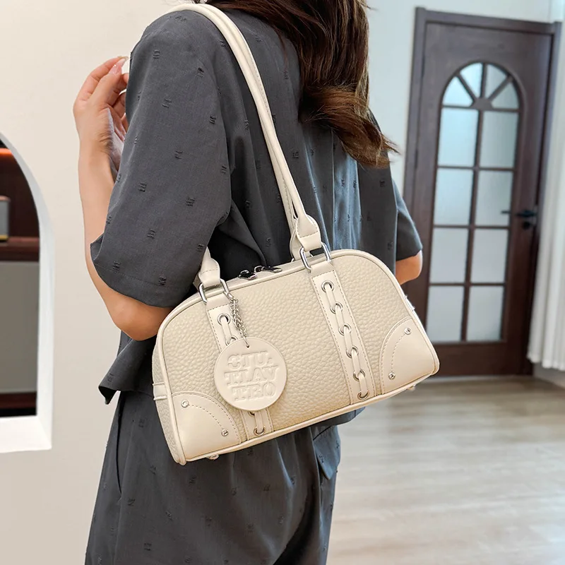 

2025 Spacious Bowling Bag for Women College Style Shoulder Tote Underarm Commuter Purse Trendy Functional